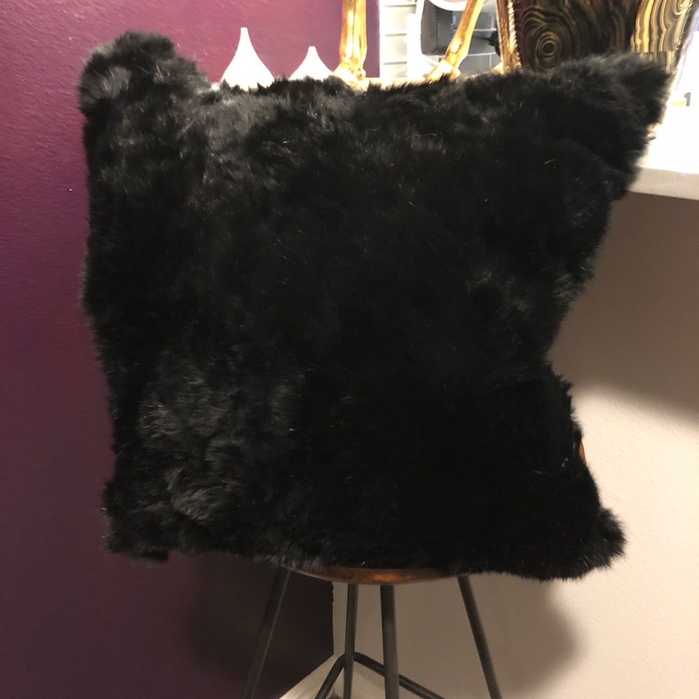 Authentic rabbit fur throw pillows
